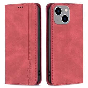 BINFEN COLOR BF Leather Series-5 iPhone 14 Plus 6,7 tuuman 08 RFID-esto PU-nahkakotelo Stand Automaattisesti sulkeutuva magneettinen puhelimen kansi