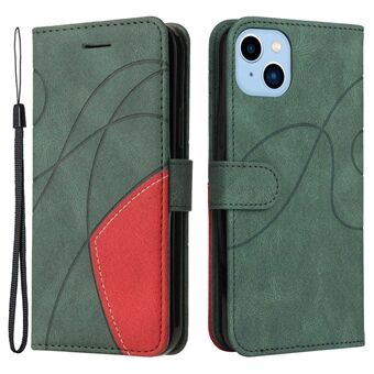 KT Leather Series-1 iPhone 14 Plus 6,7 tuuman Stand PU-nahkakotelo Kaksivärinen magneettinen lukkopuhelinkotelo