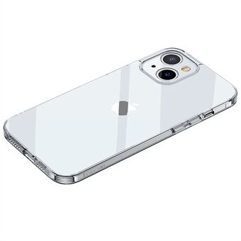 SULADA Crystal Series iPhone 14 Plus :lle Läpinäkyvä PC+TPU Takakansi Metallinen painike Design Matkapuhelinkotelo