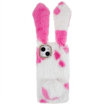 IPhone 14 Plus Soft Käsintehty Fluffy Furry Bunny TPU Shell Pudotusta estävä Söpö Rabbit Suojakotelo