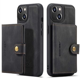 JEEHOOD iPhone 14 Plus Wallet -puhelinkotelolle Irrotettava 2-in-1-nahkapäällysteinen TPU-puhelinkotelo jalustalla