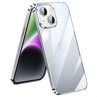 SULADA Shield Eye -sarja iPhone 14 Plus :lle läpinäkyvä PC Galvanoitu TPU-runkoinen puhelinkotelo Täysi kameran linssisuojan pudotustestattu suojus