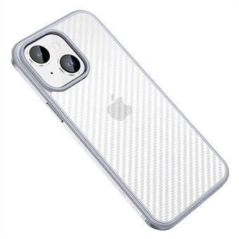 Scratch Luxury Series iPhone 14 Plus Carbon Fiber Texture -suojakuori Metallikehys Design TPU-puhelimen naarmuuntumaton kotelo