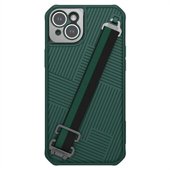NILLKIN Magneettinen puhelinkotelo iPhone 14 Plus -puhelimelle Yhteensopiva MagSafen kanssa, Grip Strap Design Kova PC Pehmeä TPU Hybridi Suojakuori