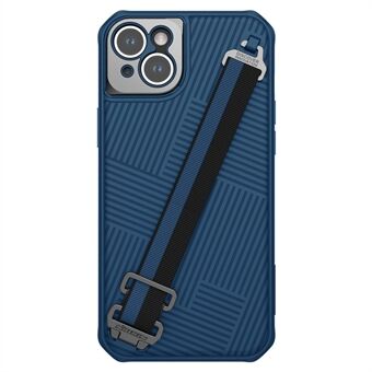 NILLKIN TPU + PC -hybridikotelo iPhone 14 Plus-puhelimelle, Stripe Design Scratch puhelimen suojakuori irrotettavalla käsihihnalla