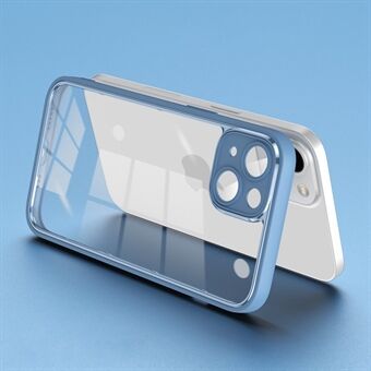 IPhone 14 Plus :lle putoamisenkestävä selkäsuoja, galvanoitu PC+TPU-puhelinkotelo linssikalvolla