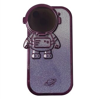 Anti-Drop TPU -puhelinkotelo iPhone 14 Plus Spaceman Glitter Design Galvanointisuojakotelolle linssisuojuksella