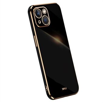 XINLI iPhone 14 Plus Galvanoitu Golden Edge -puhelimen suojus Joustava TPU Scratch kotelo