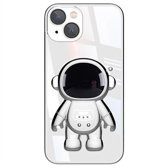 IPhone 14 Plus Astronaut -muotoiselle jalustalle asennettavalle puhelinkotelolle Galvanoitu puhelimen kansi linssikalvolla
