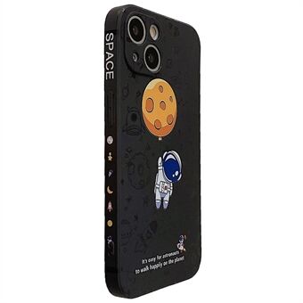 IPhone 14 Plus Precise Cutout -pudotusta estävä puhelinkotelo Moon Astronaut Pattern TPU -takakuori
