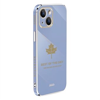 IPhone 14 Plus Straight Edge TPU-pudotussuojakuorelle Maple Leaf 6D Galvanoitu puhelinkotelo