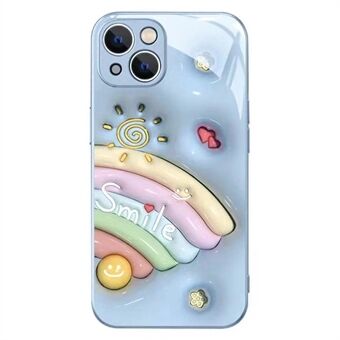 IPhone 14 Plus hymynaamalle Rainbow Pattern -puhelimen kotelo, karkaistu lasi + TPU-pudotuksen estävä suojus