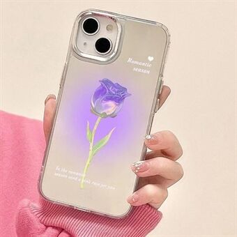 IPhone 14 Plus Hard PC Phone Case -kuorelle Gradient Rose Flower Mirror Surface Takakansi