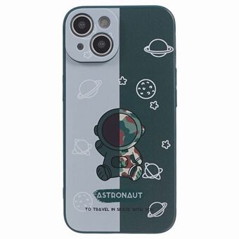 Astronaut-kuviotulostuspuhelinkotelo iPhone 14 Plus -puhelimelle, Scratch puhelimen TPU-suojus