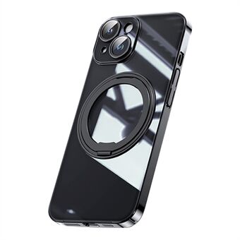 IPhone 14 Plus: lle TPU+akryyli+sinkkiseoksesta valmistettu puhelinkotelo Kickstand läpinäkyvä kansi, joka on yhteensopiva MagSafen kanssa