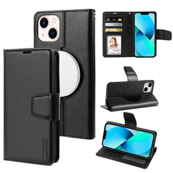 HANMAN Mini -sarjan lompakkopuhelinkotelo iPhone 14 Plus -puhelimelle, Stand PU-nahkakuori, yhteensopiva MagSafen kanssa