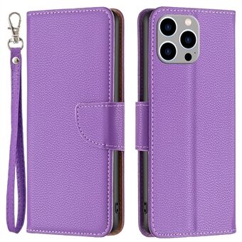 BF Leather Case Series-3 iPhone 14 Pro Max 6,7 tuuman yksivärinen, hyvin suojattu Litchi Texture PU-nahka, täysin peittävä puhelinkotelo Stand oleva lompakko