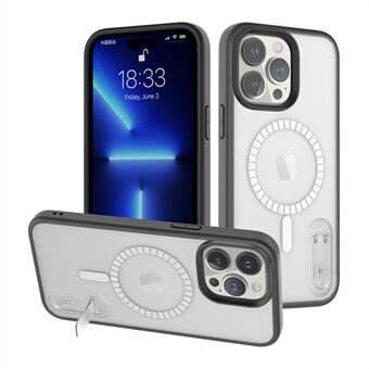 Putoamista estävä puhelinkotelo iPhone 14 Pro Maxille, piilotettu jalusta, kova PC + pehmeät TPU-kulmat puhelimen suojus