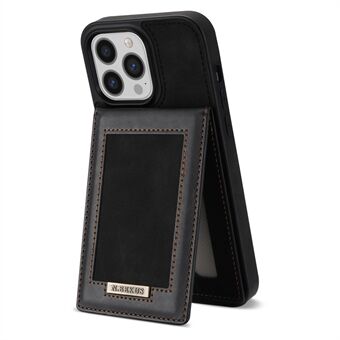 N.BEKUS iPhone 14 Pro Max 6,7 tuuman matkapuhelimen kuori RFID-esto pystysuora korttipidike Kickstand PU nahka + TPU puhelinkotelo