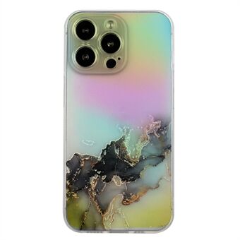 IPhone 14 Pro Max 6,7 tuuman värikäs laserkohokuvioinen marmorikuvioinen puhelimen kansi Pehmeä TPU-suojakotelo