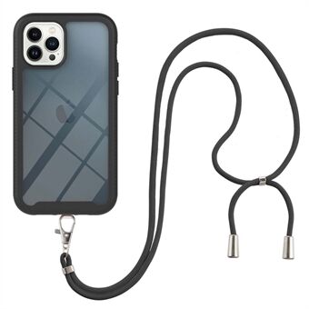 YB PC Series-4 iPhone 14 Pro Max 6,7 tuuman kovalle PC:lle + pehmeä TPU-suoja, Scratch puhelinkotelo ja kaulanauha