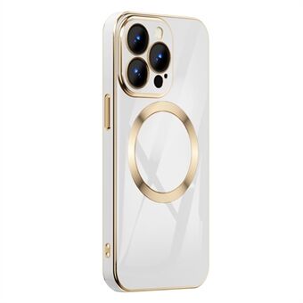 IPhone 14 Pro Max 6,7 tuuman puhelinkuorelle Gold Edge Iskunkestävä TPU-suojus Tuki Langaton magneettinen lataus
