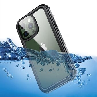 Vedenpitävä puhelinkotelo iPhone 14 Pro Max 6,7 tuumalle, läpinäkyvä herkkä kosketustietokone + neopreeninen suojaava Scratch takakansi