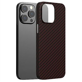 AZEADA Kevlar-sarjan puhelinkuori iPhone 14 Pro Max 6,7 tuumalle, erittäin ohut hiilikuiturakenne, kova PC:n suojaava takakansi