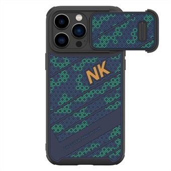 NILLKIN iPhone 14 Pro Max Honeycomb Texture PC:lle + TPU-kotelon liukuva kamerasuojaus Pudotuksenkestävä puhelimen kansi