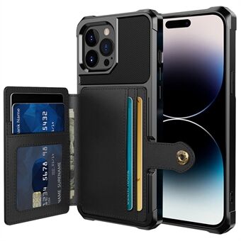 ZM03 puhelinkuori iPhone 14 Pro Maxille, Wallet Kickstand Scratch puhelimen kansi magneettisella metallilevyllä