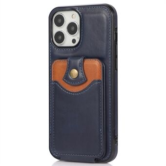 IPhone 14 Pro Max Classic Style PU-nahkainen puhelinkotelo Kickstand Pystysuuntainen Flip Card Pocket Design Iskunkestävä puhelimen kansi
