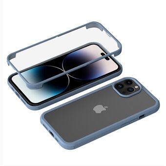 IPhone 14 Pro Max:lle Kaksipuolinen suojaus karkaistu lasi + TPU-puhelimen suojakuori pudotuksenkestävä iskunkestävä kansi