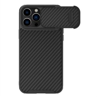 NILLKIN iPhone 14 Pro Max Carbon Fiber -puhelinkotelolle Liukukameran suoja PC + TPU-suojus Yhteensopiva MagSafen kanssa