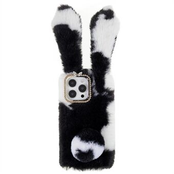 IPhone 14 Pro Max:lle Putoamista estävä pehmeä käsintehty Fluffy Furry Bunny TPU Shell Cute Rabbit -suojakotelo