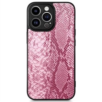 IPhone 14 Pro Max:lle Tarkka Cutout Puhelinkotelo Snake Texture PU Nahkapäällysteinen TPU Takakansi