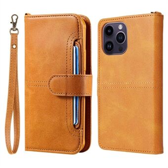 KT Leather Series-4 iPhone 14 Pro Max 2-in-1 Irrotettava TPU-takakansi Pudotuksenkestävä PU-nahkainen puhelintelineen Stand hihnalla