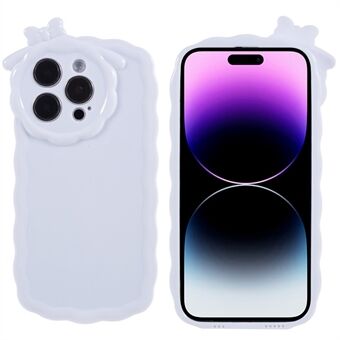 IPhone 14 Pro Max -puhelimen pudotuksenkestävä suojus 3D-sarjakuva Monster Design -valkoisella TPU-puhelinkuorella