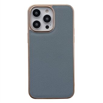 Kännykän takakuori iPhone 14 Pro Max -puhelimelle, Pudotussuojaus Nano Galvanoitu litsi Texture Aito nahkapäällysteinen TPU-puhelinkotelo