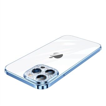SULADA Glad Eye -sarja iPhone 14 Pro Maxille Pehmeä TPU:lla galvanoitu puhelinkotelo tekojalokivi Decor karkaistu lasi Kameran linssisuojaus kirkas suojus