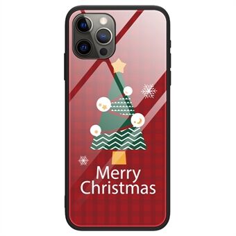 IPhone 14 Pro Max:lle Pehmeä TPU + karkaistu lasi puhelinkotelo Joulukuviotulostus Iskunkestävä Scratch kansi - SD