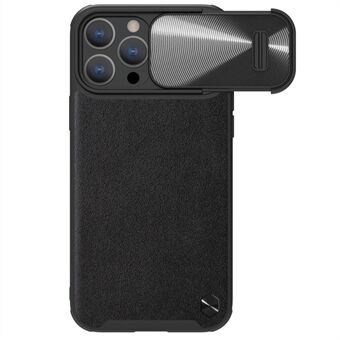 NILLKIN puhelimen suojakuori iPhone 14 Pro Max -puhelimelle Ihoystävällinen PU-nahkapäällysteinen PC + TPU-puhelinkotelo liukukameran suojauksella Yhteensopiva MagSafe-latauksen kanssa