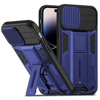 IPhone 14 Pro Max Invisible Kickstand Iskunkestävä puhelinkotelo Kova PC Pehmeä TPU kestävä kansi liukukameran suojalla