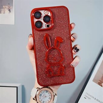 IPhone 14 Pro Max:lle Cute Rabbit Glitter Sparkly Cover kameran linssin suojaus Iskunkestävä TPU galvanoitu puhelinkotelo