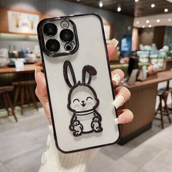 Putoamisenkestävä takakuori iPhone 14 Pro Maxille, söpö Rabbit-puhelinkotelo, läpinäkyvä TPU-suojakuori linssikalvolla