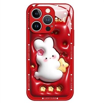 IPhone 14 Pro Max Cartoon Rabbit Hugging Star -karkaistu lasi + TPU-puhelinkotelo iskunkestävä takakansi