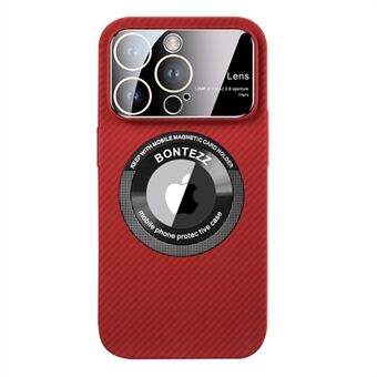 IPhone 14 Pro Max PC:lle hiilikuitukuvioinen puhelinkotelo Iskunkestävä magneettinen puhelimen suojus koveralla linssillä
