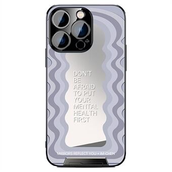 IM-CHEN-puhelinkotelo iPhone 14 Pro Maxille, inspiroiva Word Mirror TPU -suojus ulosvedettävällä jalustalla