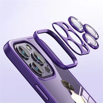 IPhone 14 Pro Max -puhelinkotelolle kauneuskuviotulostus TPU + karkaistu lasisuoja Glitter Linssisuojalla
