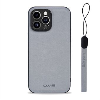 CMAI2 iPhone 14 Pro Max Iskunkestävälle puhelinkotelolle Scratch PU+PC+TPU puhelimen suojus rannehihnalla