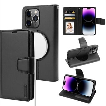 HANMAN Mini -sarja iPhone 14 Pro Max -puhelinkotelolle, joka on yhteensopiva MagSafe PU -nahkaisen Stand kanssa